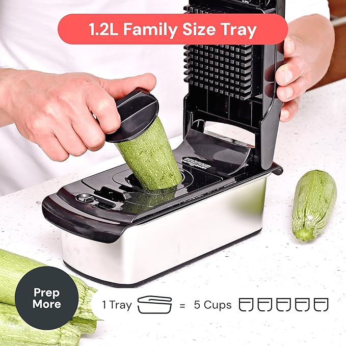 Fullstar Pro Original Vegetable Chopper & Mandoline - Chopper & Mandoline Lids - Food Chopper with Container, Fruit Slicer Onion Dicer - All-in-One Prep Tool - Kitchen Gadgets & Gifts (14 in 1, Steel)