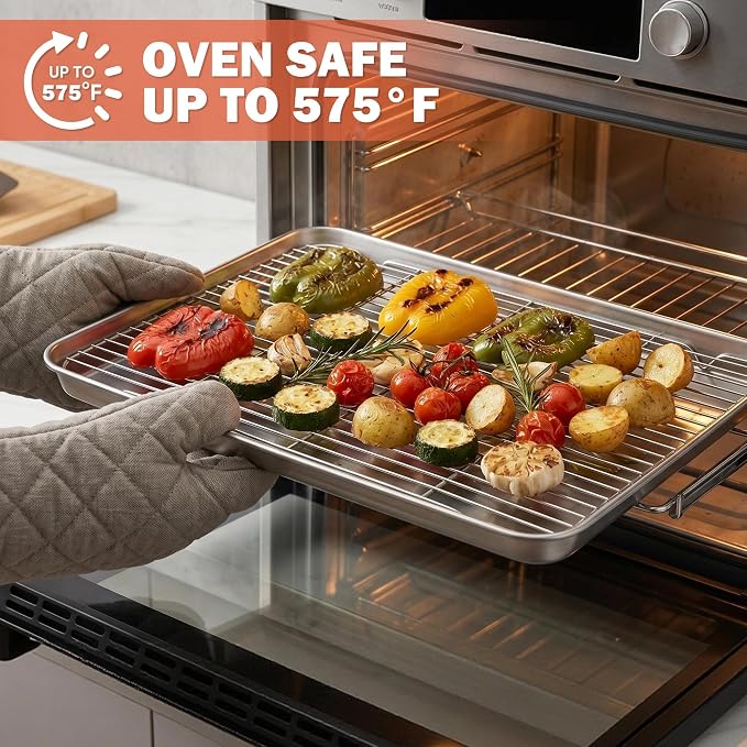 Homikit 2 Pack Cooling Racks, 18.9 * 12.6 Inch XL Stainless Steel Baking Rack for Cooking | X-Large Roasting Grilling Rack Set for Bacon Bread Cookie, Oven Wire Rack Fit Large Sheet Pan, Heavy Duty & Dishwasher Safe