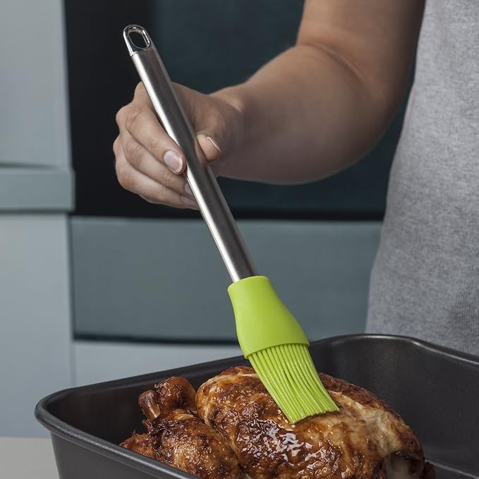 Zeal Pastry Basting Brush with Stainless Steel Handle, Silicone, Lime Green, 26 x 4 x 26 cm
