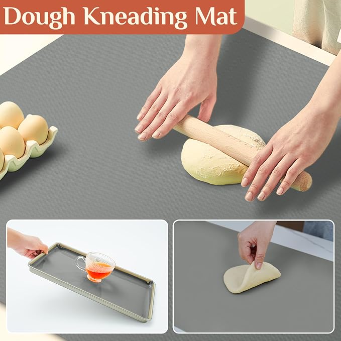 GTJ Silicone Baking Mat Roll, Reusable Baking Sheet Liners, 16 in x 10 ft | Free Cut to Size, Food-Grade, Non-Stick, Non-Slip, For Dough, Pastry, Air Fryer, Freeze Dryer, Oven Pan, Kitchen Counter