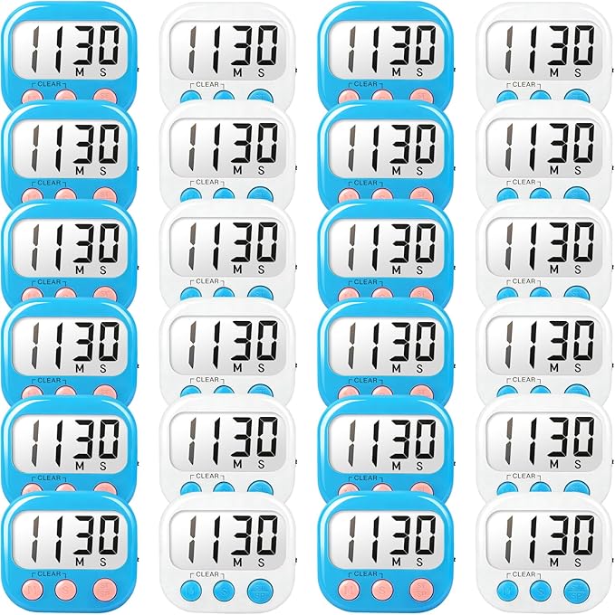Classroom Timers for Teachers Kids Large Magnetic Digital Timer Teacher Supplies 24 Pack-Blue White