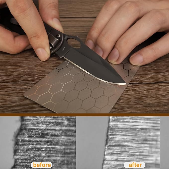5 PCS Diamond Knife Sharpening Stones Set, 6×2.5" Diamond Sharpening Plates with Honeycomb Surface Plate for Scissors Knives Kitchen Tools, 200# 400# 600# 1000# 2000# Grit