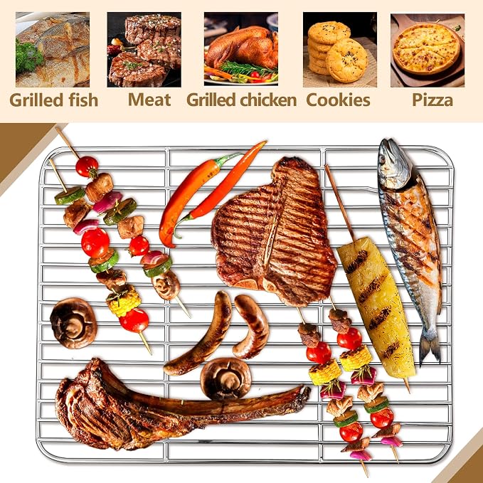 Set of 4 Baking Cooling Rack, Stainless Steel Baking Racks