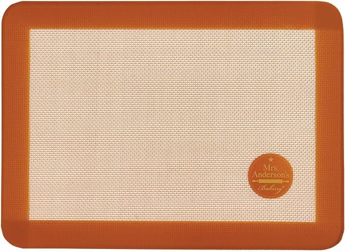 Mrs. Anderson's Baking Non-Stick Silicone Baking Mat - Reusable Oven Liner & Pastry Mat - For Breads, Cookies, Roasting & More - Baker’s Essentials - Heat-Resistant to 480°F - Toaster Oven Baking Mat