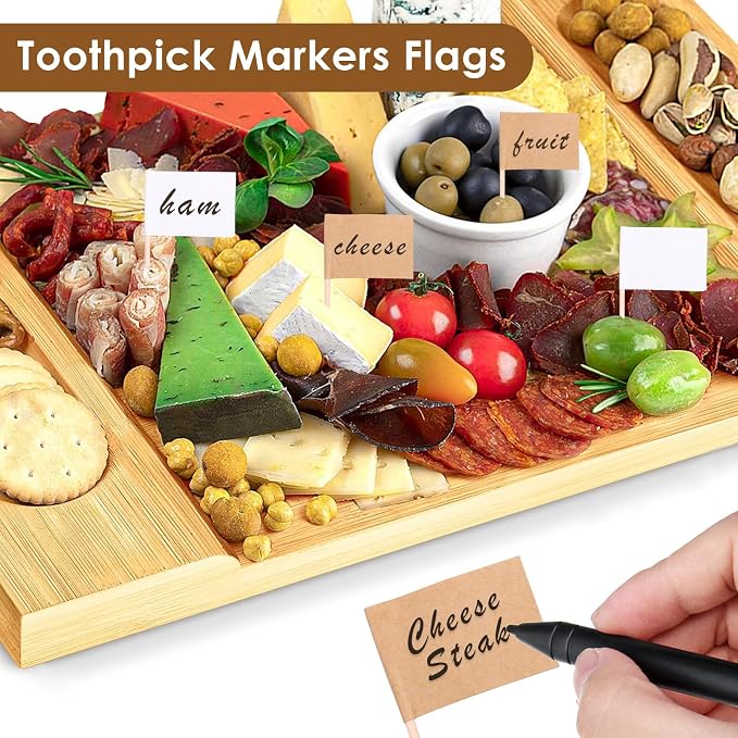 188Pcs Charcuterie Utensils Set,Charcuterie Boards Accessories Set Bulk,Mini Cheese Butter Spreader Knives Stainless Steel Cutlery Tongs Spoons Forks Bowls Wooden Toothpicks for Kitchen Wedding Party