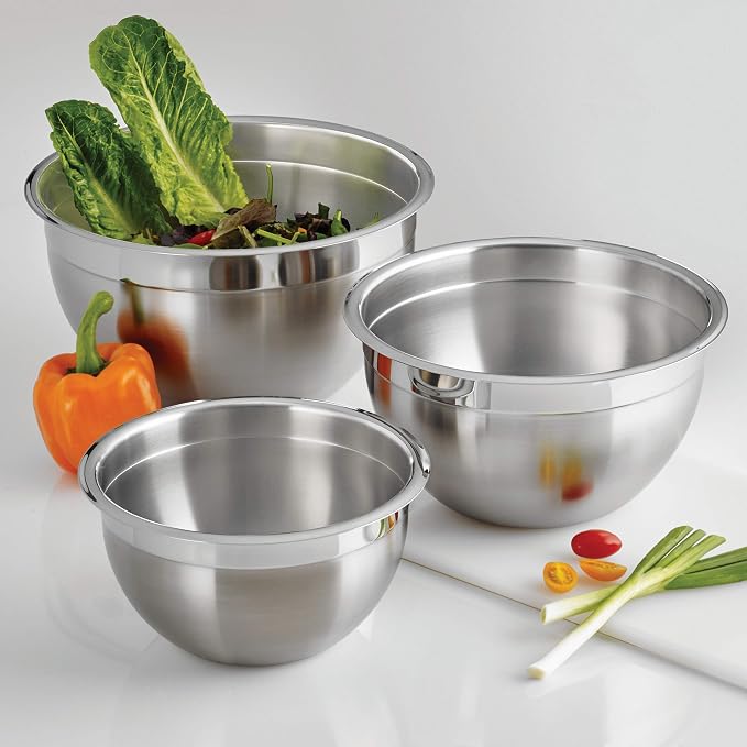 Tramontina Gourmet 3-Quart Stainless Steel Mixing Bowl, Ideal for Salads, Preparing and Serving, Dishwasher-Safe