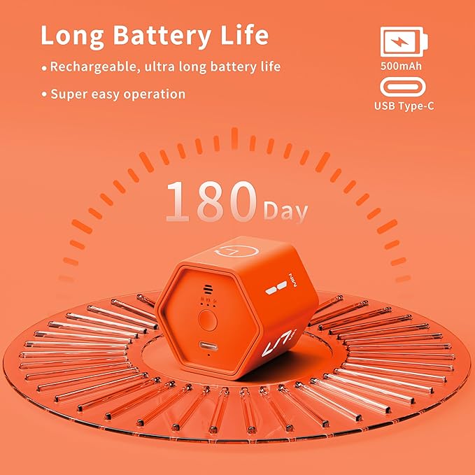 Productivity Timer 1, 5, 10, 30, 60 Minutes Preset, Desk Cube Timer with Gravity Sensor/Mute/Vibration for ADHD, Work, Study, Kitchen, Back to School (Luxe Orange)