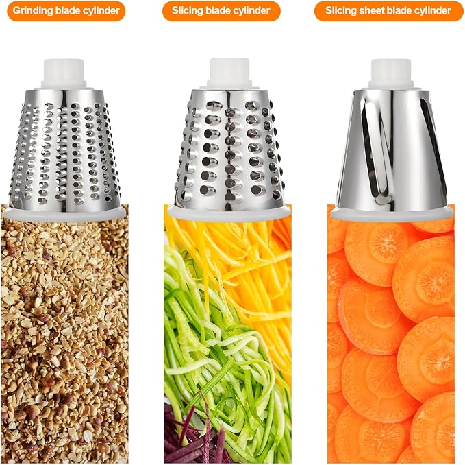 Rotary Cheese Grater Manual Hand Crank 3-in-1 Vegetable Shredder | Finger-safe design, stainless steel drums, suction base. Perfect for cheese, vegetables, nuts & chocolate. Easy to clean