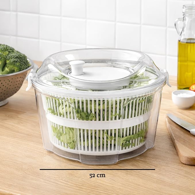 Premier Housewares Salad Spinner, White, 4.Litre