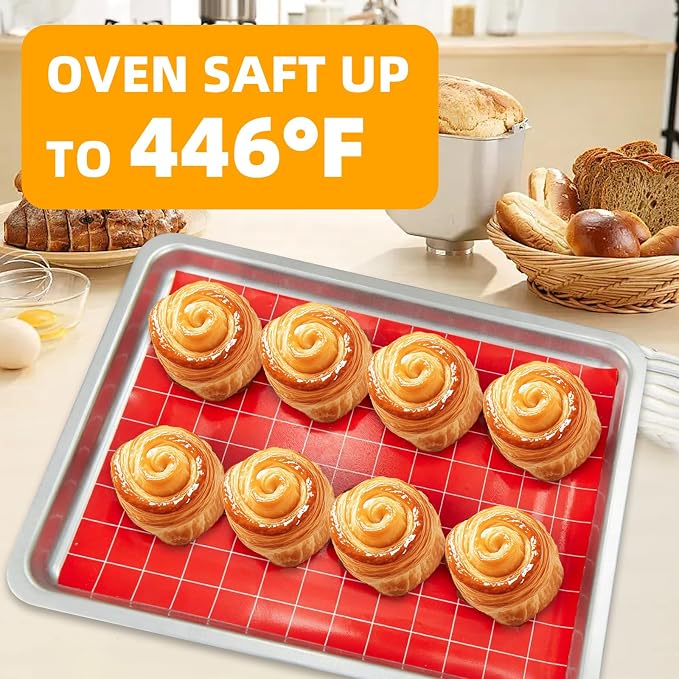 Silicone Baking Mat Roll 16IN*5FT Free Cutting, Non-Slip Pastry Mat, Non-Stick Reusable Air Fryer Liner, Oven Liners, Freeze Dryer Mat, Easily Cut to Size Fit All Ovens Pans Tins Dishes