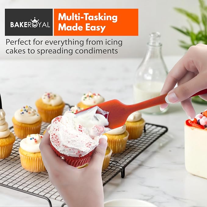 BakeRoyal Silicone Spatulas Set - Orange
