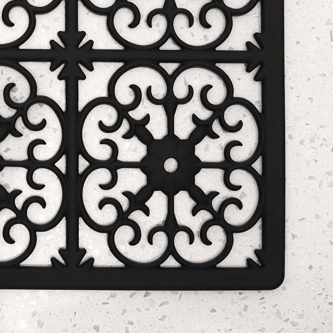 GASARÉ, Extra Large, Thick, Silicone Trivet for Hot Dishes, Pots, and Pans, Heat Resistant Mat for Countertop, Hot Pad for Kitchen, Easy to Clean, 21 x 12 x 3/8 Inches, Black