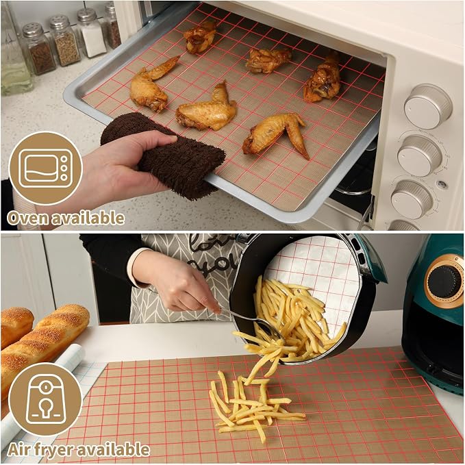 Silicone Baking Mat Roll 16IN*5FT Free Cutting, Non-Slip Pastry Mat, Non-Stick Reusable Air Fryer Liner, Oven Liners, Counter Mat, Freeze Dryer Mat, Easily Cut to Size Fit All Ovens Pans Tins Dishes