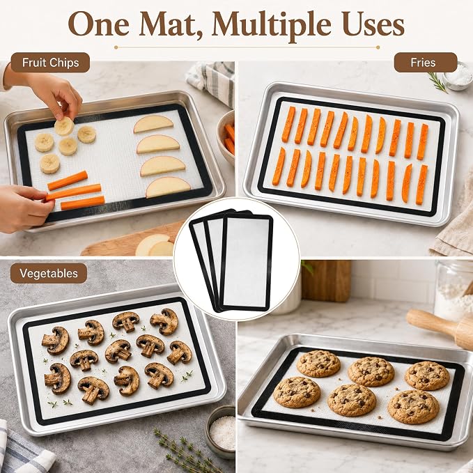 10 Pcs Silicon Baking Mat Compatible with Harvest Right Freeze Dryer | Baking Silicone Mat for Baking, No Stick Durable Silicone Cooking Mat Easy Clean Trays Drying Liners for Kitchen