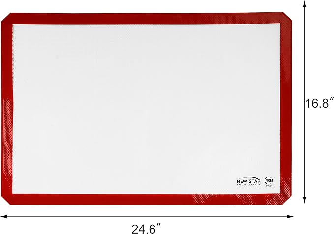 New Star Foodservice Commercial Grade Silicone Baking Mat Non-Stick Pan Liner, 17 x 25 inch (Full Size)