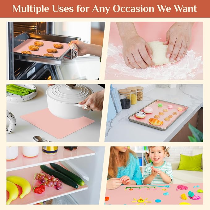 GTJ Silicone Baking Mat Roll, Reusable Baking Sheet Liners, 12 in x 6 ft | Free Cut to Size, Food-Grade, Non-Stick, Non-Slip, For Dough, Pastry, Air Fryer, Freeze Dryer, Oven Pan, Kitchen Counter