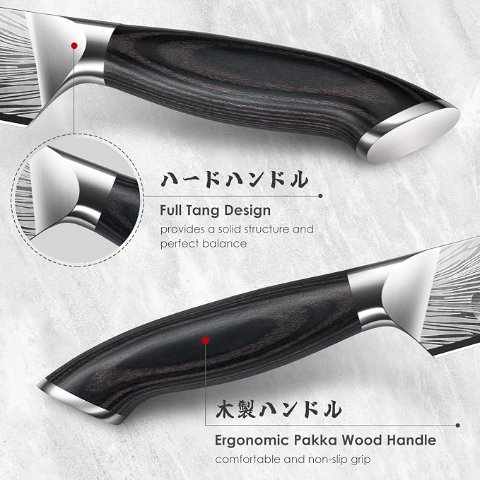 SHAN ZU Butcher Knife in High Carbon Powder Steel, 12 Inch Brisket Knife for Meat Cutting, Carving and Slicing Knives with Ergonomic Pakkawood Handle, Ultra Sharp Meat Breaking Knives