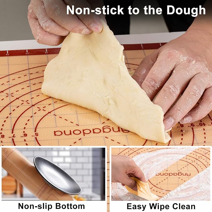 Biscuit Cutter,Pastry Cutter, Bench Scraper, Silicone Pastry Dough Baking Mat Set, Baking Tools and Accessories Kit