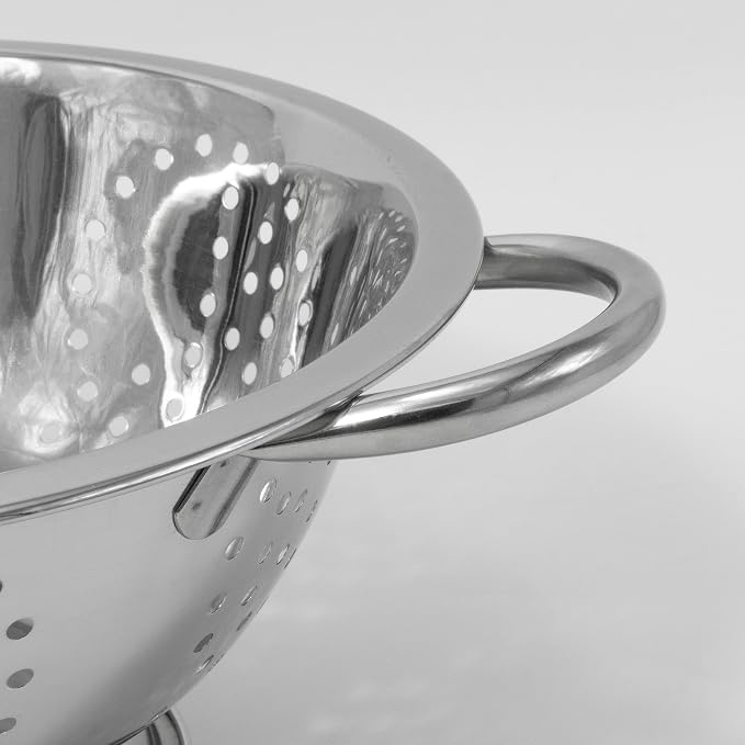 ExcelSteel Colander Set Stainless Steel | Nesting Design | Mirror Polished-| Oversized Handles-| 1-4 Quart,Set of 3,(Pack of 6)