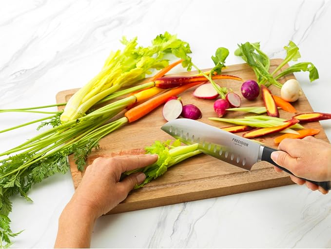 GoodCook Precision Santoku Knife, 7-Inch, Black