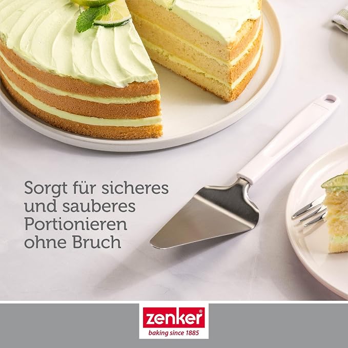 Zenker Pure Elegance Cake Server - 28 cm, Stainless Steel Cake Server with Ergonomic ABS Handle, for Lifting and Serving Delicious Cakes, Pizza etc., Dishwasher Safe & Rustproof
