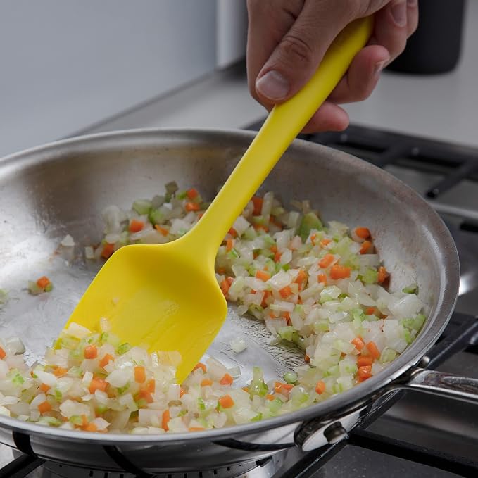 GIR: Get It Right Premium Seamless Spoonula - Non-Stick Heat Resistant Silicone Scraper Spatula - Perfect for Mixing, Serving, Scraping, Stirring, and More - Mini - 8 IN, Red