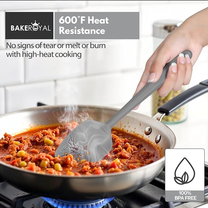 BakeRoyal Silicone Spatulas Set - Gray