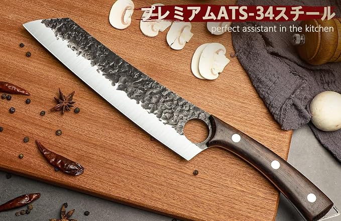 DRGSKL Serbian Chef Knife Set - 10 PCS Hand Forged Butcher Knife Set with Bag - High Carbon Steel Kitchen Knives - Meat Cleaver Viking Boning Knives for Brisket Trimming - Gifts for Men and Women