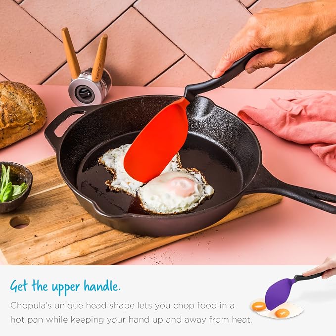 Dreamfarm Chopula –Super Flexible Chopping Sit Up Spatula – Safe for Non-Stick One Size Orange | Non-stick cookware safe, heat resistant, thin, flexible flipper, turner and food chopper with sit-up, no-mess handle, 12"