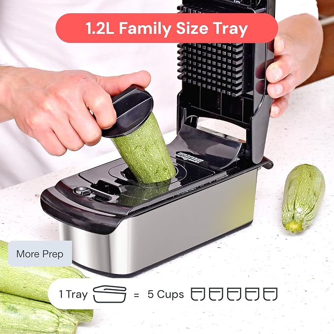 Fullstar Pro Original Vegetable Chopper & Mandoline - Chopper & Mandoline Lids - Food Chopper with Container, Fruit Slicer, Onion Dicer - All-in-One Prep Tool - Kitchen Gadgets & Gifts (8 in 1, Steel)