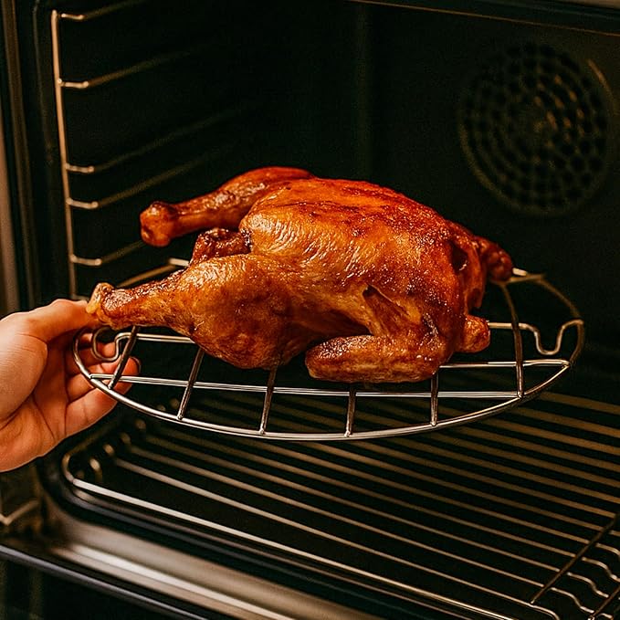 TamBee Turkey Roasting Cooling Racks Wire Broiling Rack Roasting Rack | for Oven Stainless Steel Oval Steamer Rack Baking Canning Rack