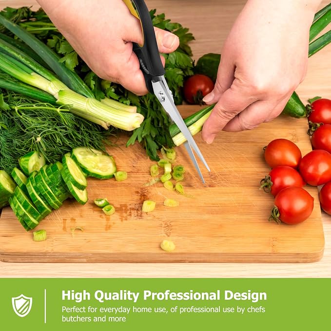 Kitchen Scissors, 2-Pack Kitchen Shears, 9 Inch Heavy Duty Dishwasher Safe Food Scissors, Multipurpose Stainless Steel Sharp Cooking for Kitchen, Chicken, Poultry, Fish, Meat, Herbs