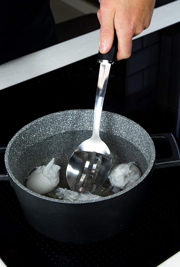 MasterClass Slotted Spoon with Soft Grip Handle, Stainless Steel, 34 cm