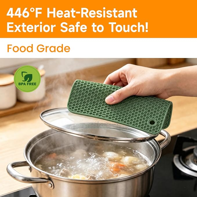 Silicone Trivets for Hot Dishes, BPA FreeNon-Slip Heat Resistant mat Countertop Protector, Silicone Pot Holders for Hot Pots and Pans, Food Grade Silicone Morandi
