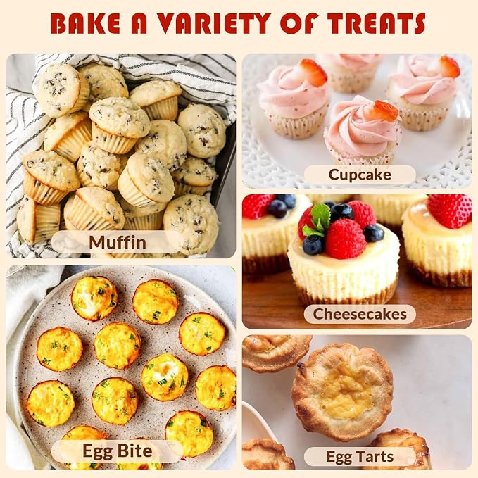 HKNMTT 2Pcs Mini Silicone Muffin Pans for Baking 24Cups Egg Bites Molds | Food-Grade, Non-Stick, BPA-Free, Oven Safe, Small Cupcake Pans, Muffin Tin