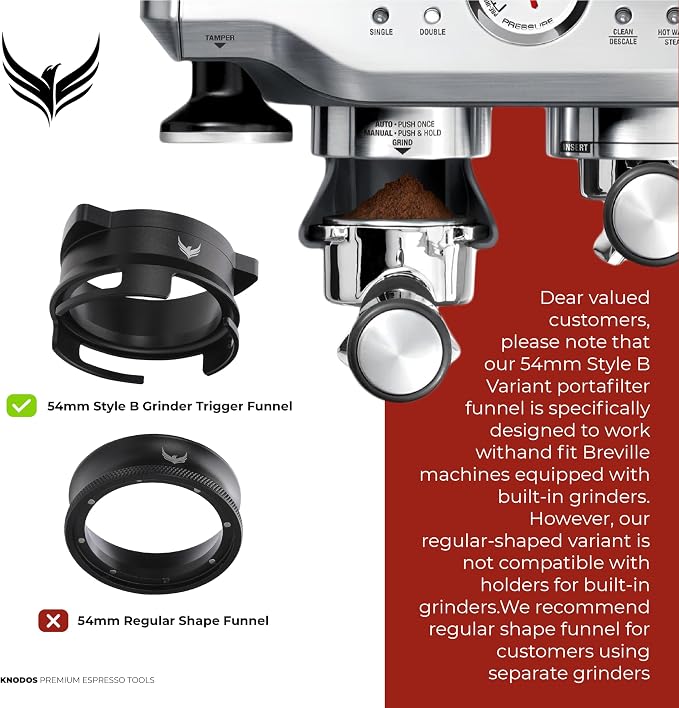 Magnetic 54mm Dosing Funnel & Espresso Puck Screen for 54 mm Breville Espresso Machine Portafilter