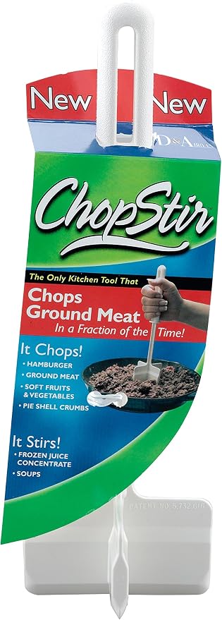 Chopstir 20610 HIC Original Hamburger Ground Meat Vegetable Frozen Concentrate Egg Chopper, Heat-Resistant Nylon, White