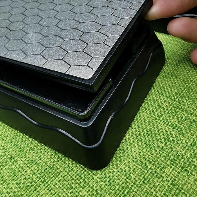 Double-Sided Electroplated Honeycomb Sharpening Stone, 400#/1200# Grit, 6.10in*2.56in, Premium Diamond Whetstone for Kitchen Knives, Hunting Knives & Tools, Wet Dry Use, Professional Blade Sharpener