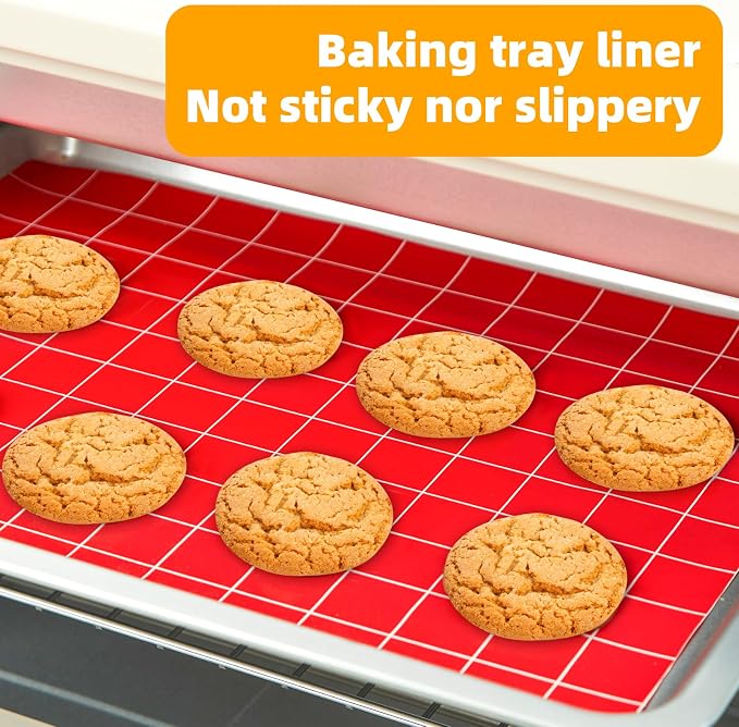 Silicone Baking Mat Roll 12IN*5FT Free Cutting, Non-Slip Pastry Mat, Non-Stick Reusable Air Fryer Liner, Oven Liners, Counter Mat, Freeze Dryer Mat, Easily Cut to Size Fit All Ovens Pans Tins Dishes