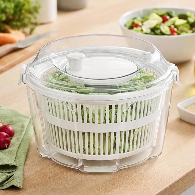 Premier Housewares Salad Spinner, White, 4.Litre