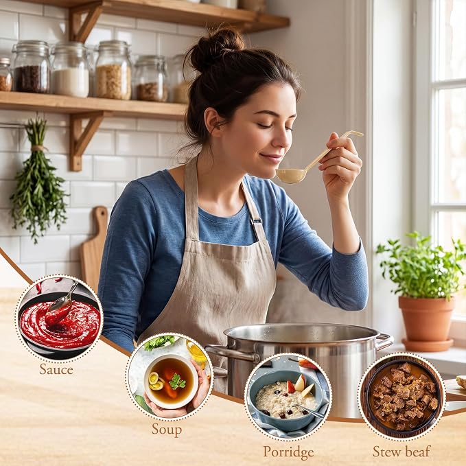 Tioncy 20 Pcs 1 oz Plastic Small Ladles with 8 Inches Long Handle, Mini Ladle for Serving Salsa Sauce Dressing Punch Bowl Sauces and Toppings (Khaki)