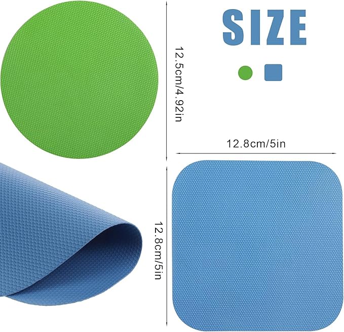 4 Pack Jar Opener, Silicone Bottle Opener Gripper Pad Top Rated for Seniors | Rubber Jar Opener Tool for Weak Hands and Arthritis, Green & Blue