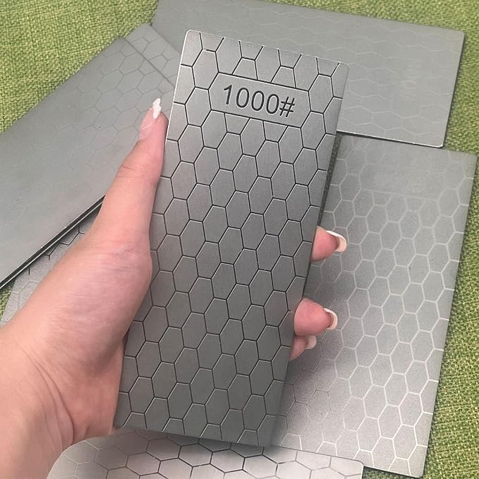 Diamond Sharpening Stone Set, 14 Pcs Diamond Lapping Plate Coarse/Medium/Fine Grit Sharpener, Perfect Assistance Sharpener Angle Guide