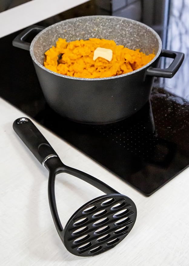 MasterClass Potato Masher with Soft Grip Handle, Non Stick Safe Nylon, 34 cm