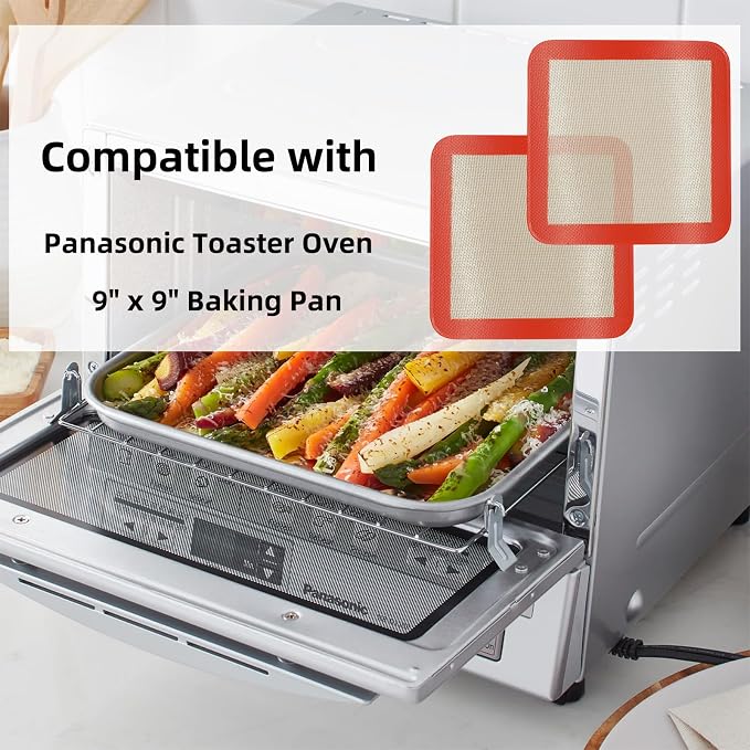 AMYONE Square Silicone Baking Mats for 9 Inch Baking Pan, Platinum, 2PCS | Food Grade Silicone for 9" Cake/Brownie Pan, for Cake/Bread/Pizza/Pastry/Cookie/Bun/Pie, Nonstick, Easy Clean, Reusable