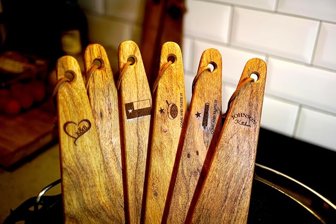 COWBOY SPATULA - Mesquite Wood Spatula, Handmade in Texas, Made in USA, Perfect for cast iron cookware, steel cookware, nonstick cookware - Personalization Optional (Come and Taste it - Cannon)