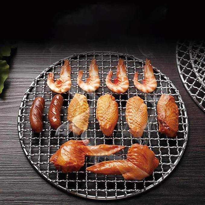 Round BBQ Grill Rack Cooling Rack 304 Stainless Steel Heavy Duty Wire Racks with Feet for Baking Cooking Grilling Fits Air Fryer Pressure Cooker Stockpot Round Cake Pan (13 Inch)