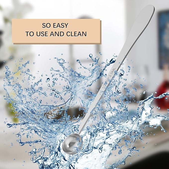 2PCS 1/2 Tablespoon(1/2tbsp, 1-1/2tsp, 7.5 ml) Single Measuring Spoon, Extra-long Handle Individual Measure Scoop, Stainless Steel Spoons Only