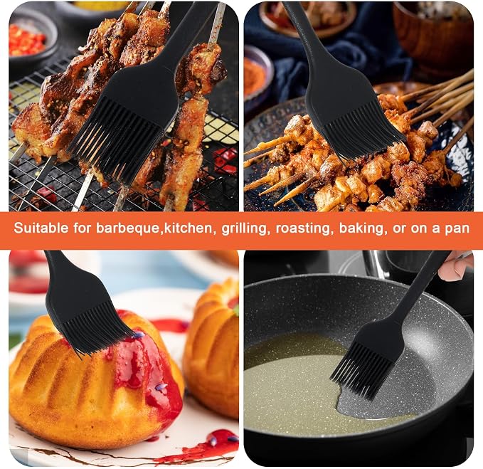 Silicone Basting Pastry Brush Set, 2 Pack Heat Resistant Cooking Food Brush for Oil Sauce BBQ Grill Barbeque Kitchen Baking Cooking Pastries Cakes Meat Desserts