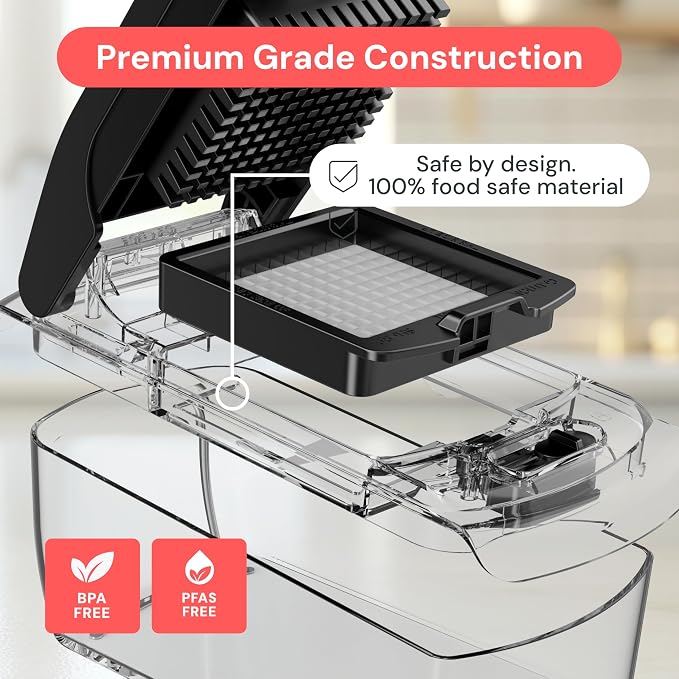 Fullstar Pro Original Vegetable Chopper - Chopper and Spiralizer - Food Chopper with Container, Fruit Cutter, Onion Dicer - All-in-One Prep Tool - Kitchen Gadgets and Gifts (4 in 1, Clear)